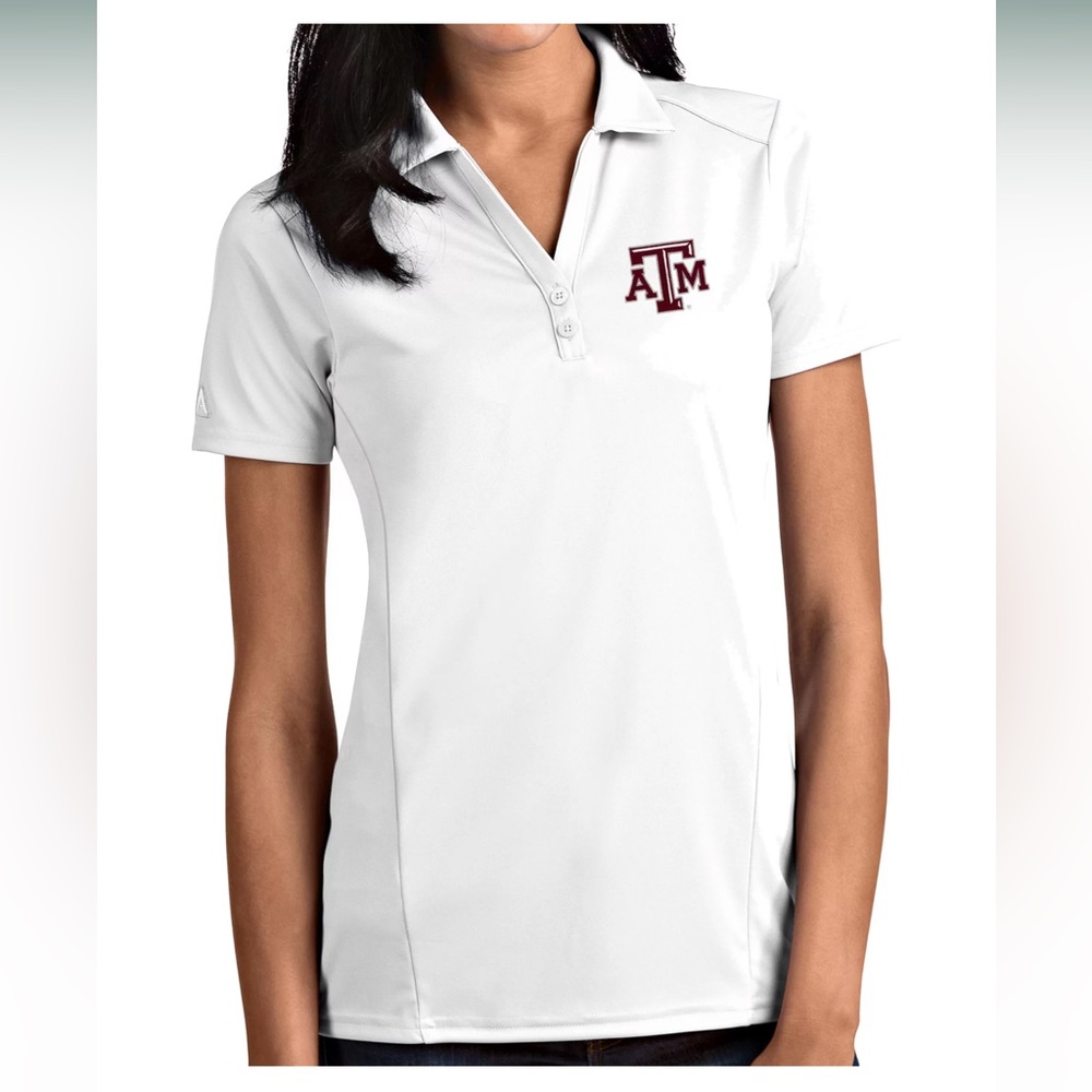 Antigua Women's Texas A&M Aggies Tribute Performance - White Polo, Size XXL